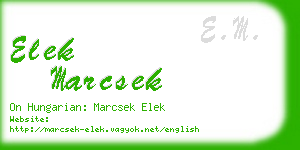 elek marcsek business card